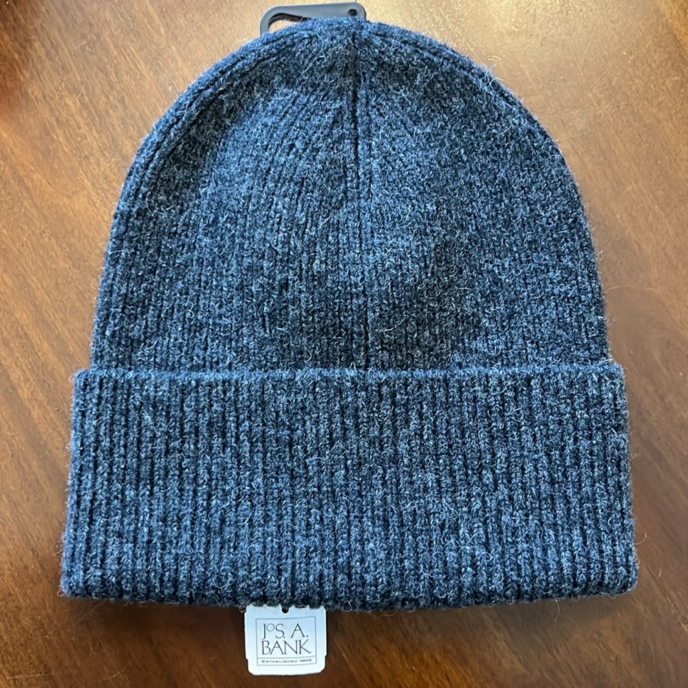 NEW Jos.A.Bank men’s dark gray wool winter beanie hat - Picture 2 of 3